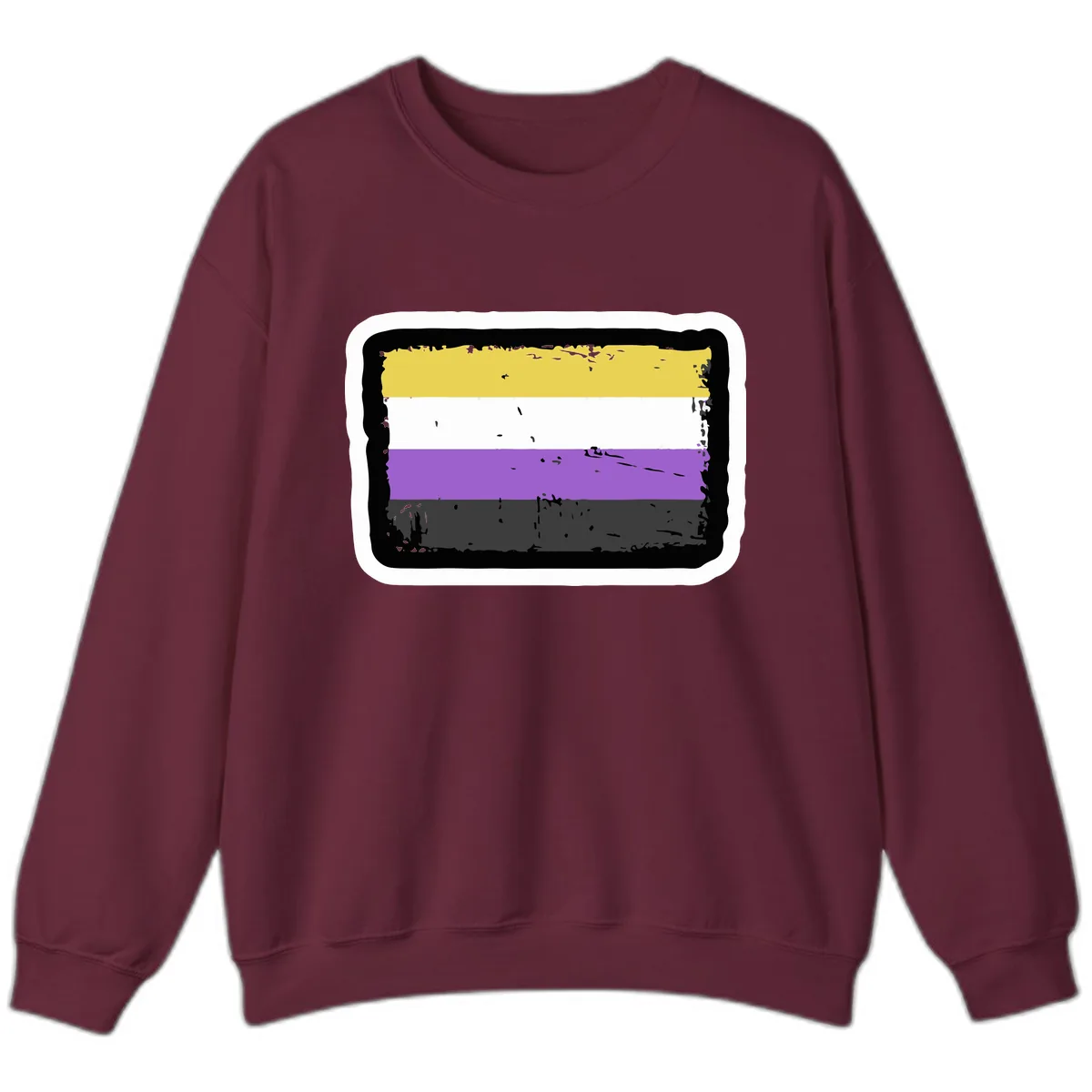 Nonbinary Pride Flag Sweatshirt in Maroon