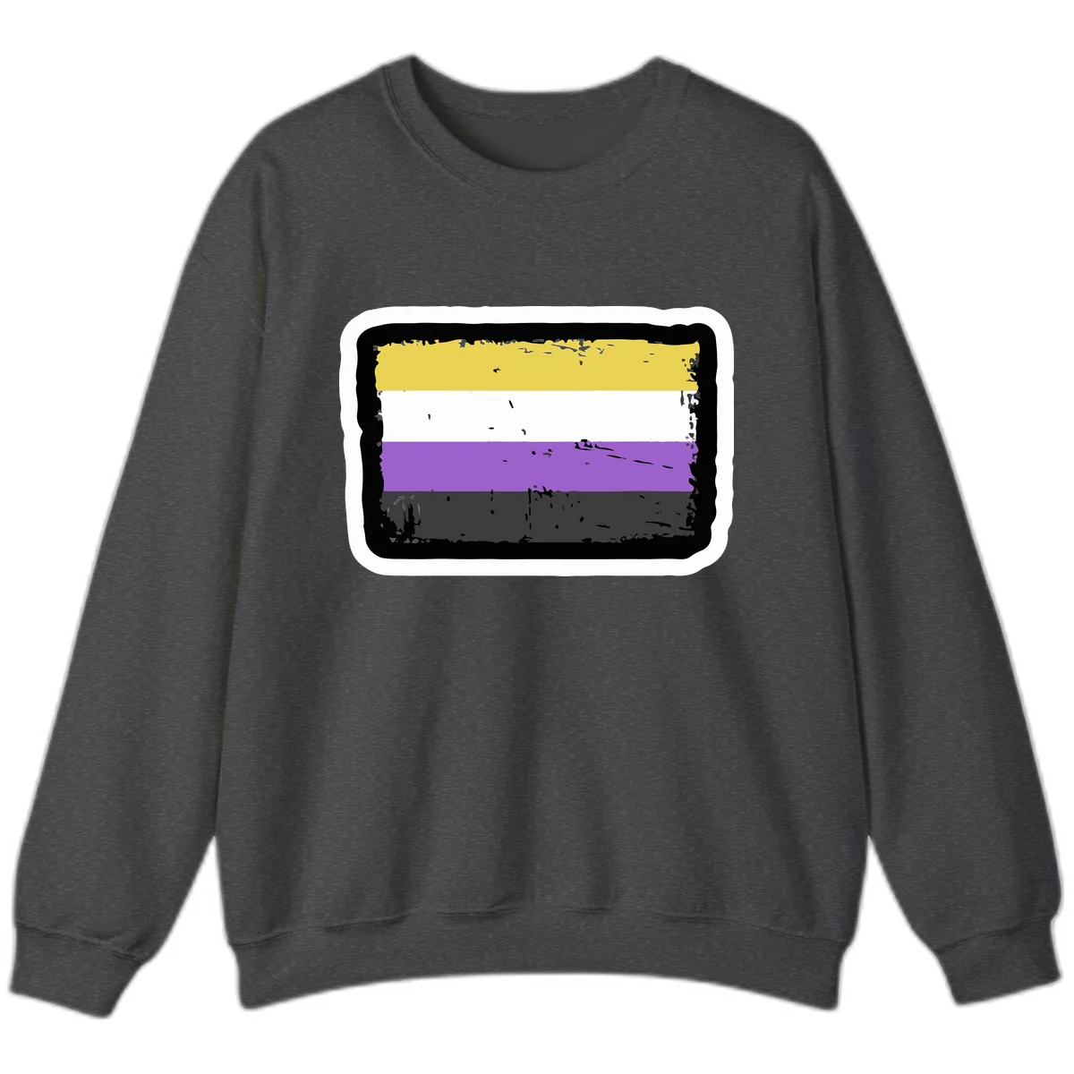 Nonbinary Pride Flag Sweatshirt in Dark Heather