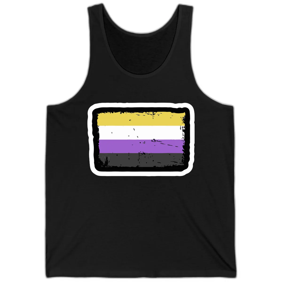 Nonbinary Pride Flag Tank in Black
