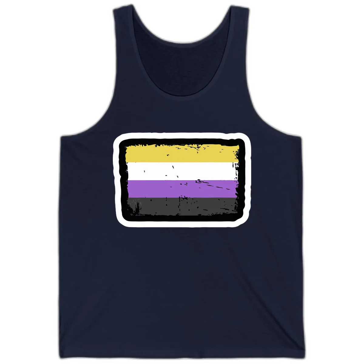 Nonbinary Pride Flag Tank in Navy