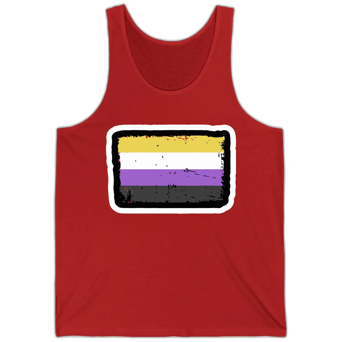 Nonbinary Pride Flag Tank in Red
