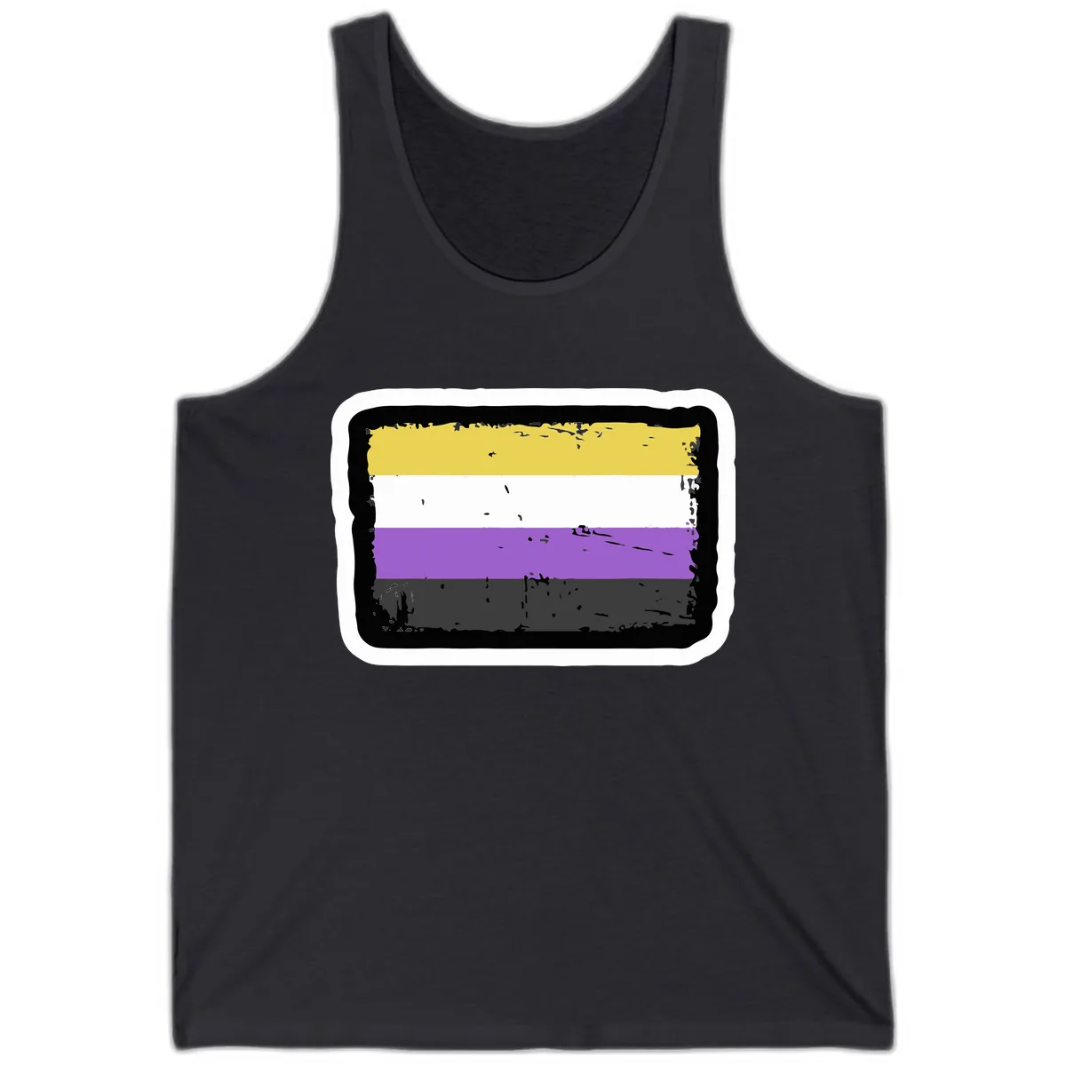 Nonbinary Pride Flag Tank in Dark Grey