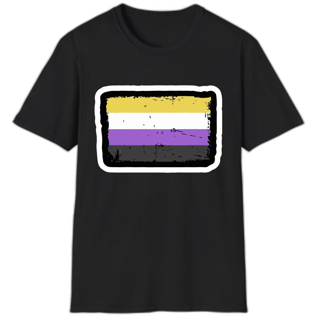 Nonbinary Pride Flag T-Shirt in Black