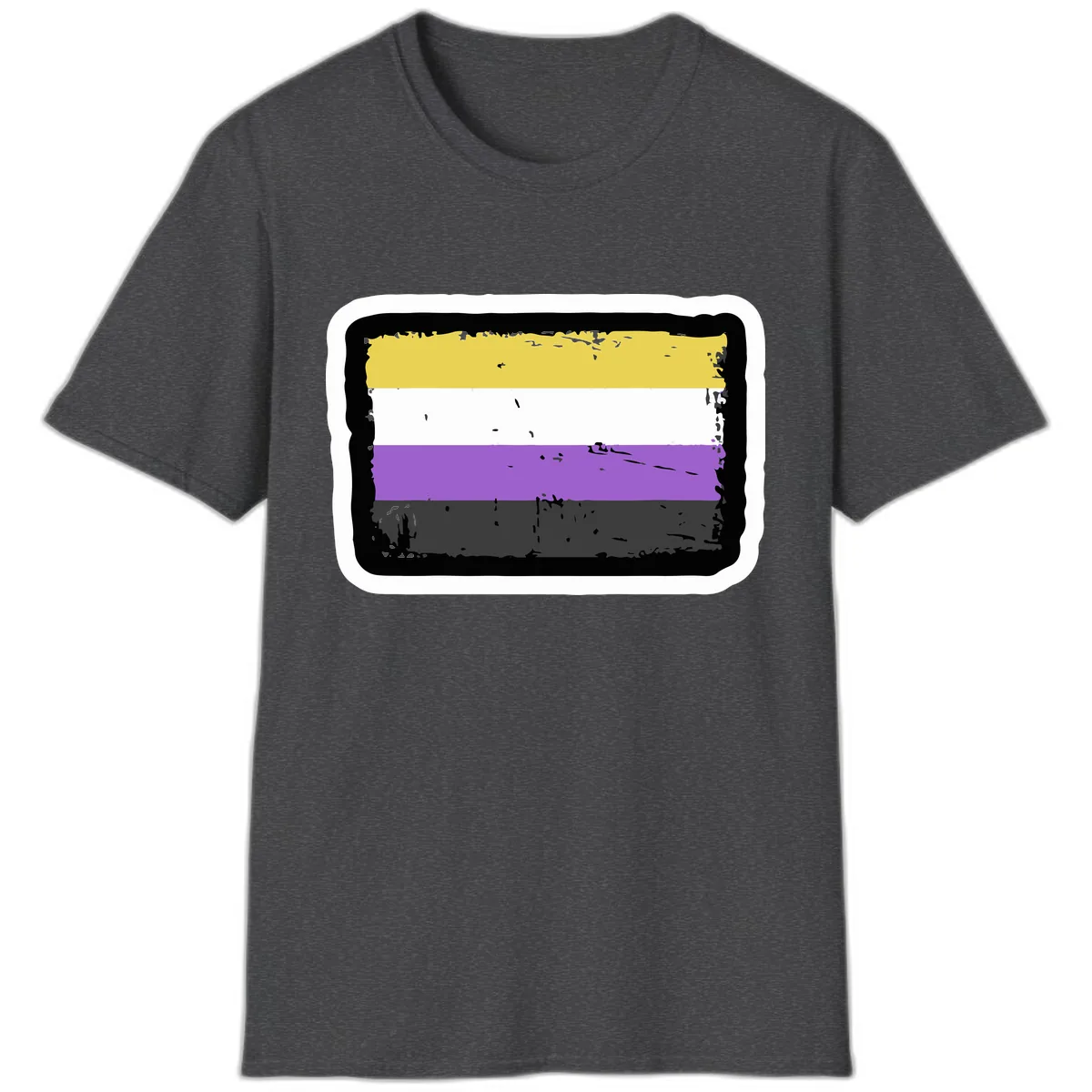 Nonbinary Pride Flag T-Shirt in Dark Heather