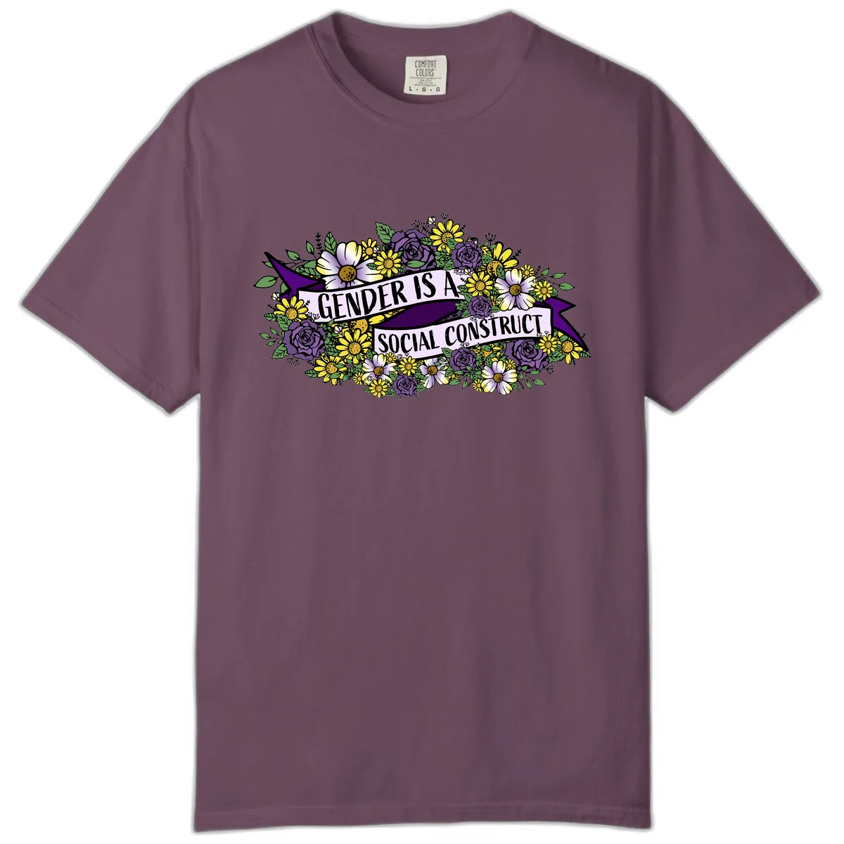 Gender Is A Social Construct Comfort Color in Berry