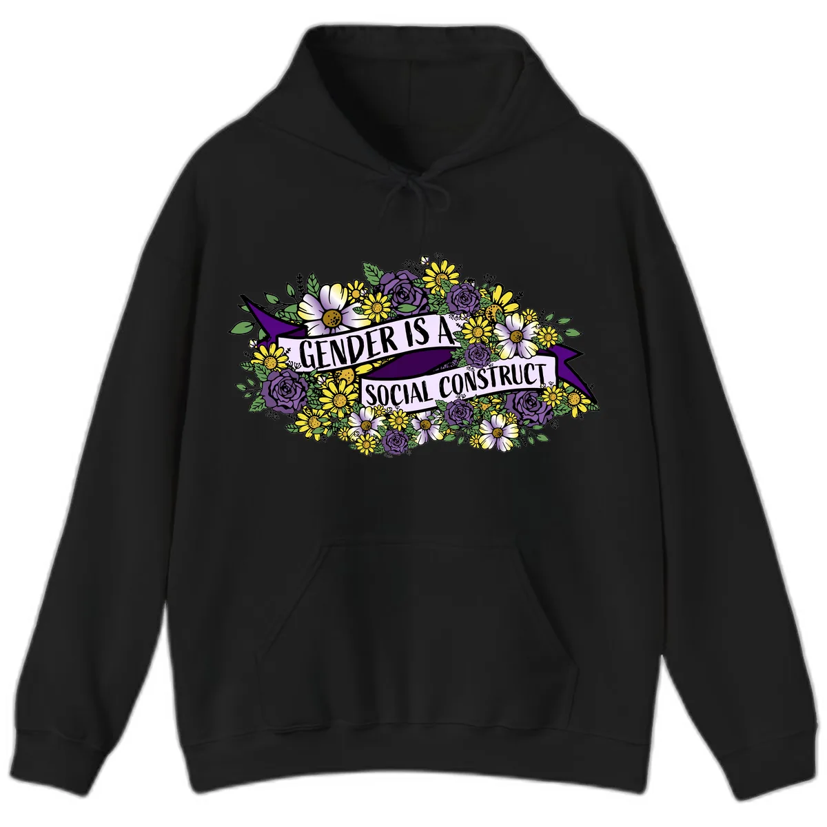 Gender Is A Social Construct Hoodie in Black