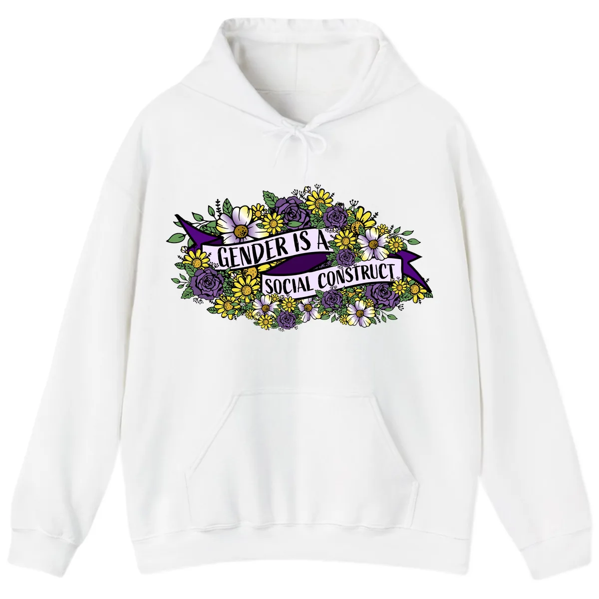Gender Is A Social Construct Hoodie in White
