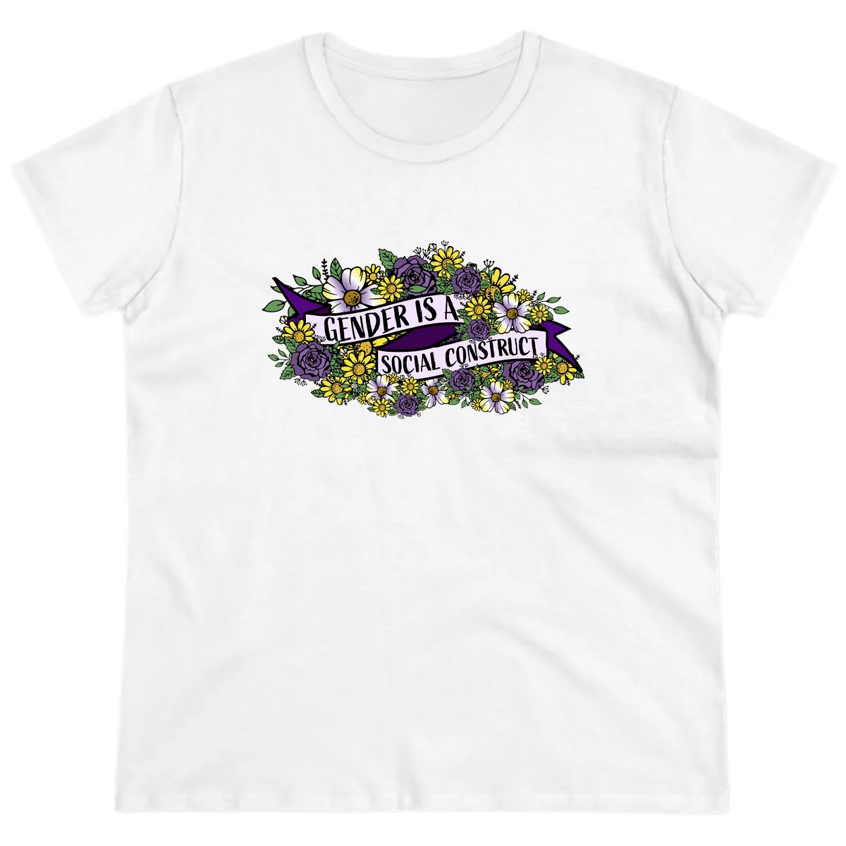 Gender Is A Social Construct Ladies Tee in White