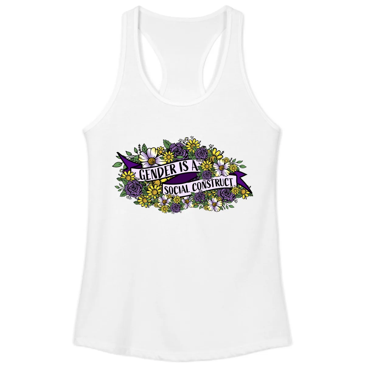 Gender Is A Social Construct Ladies Tank in White