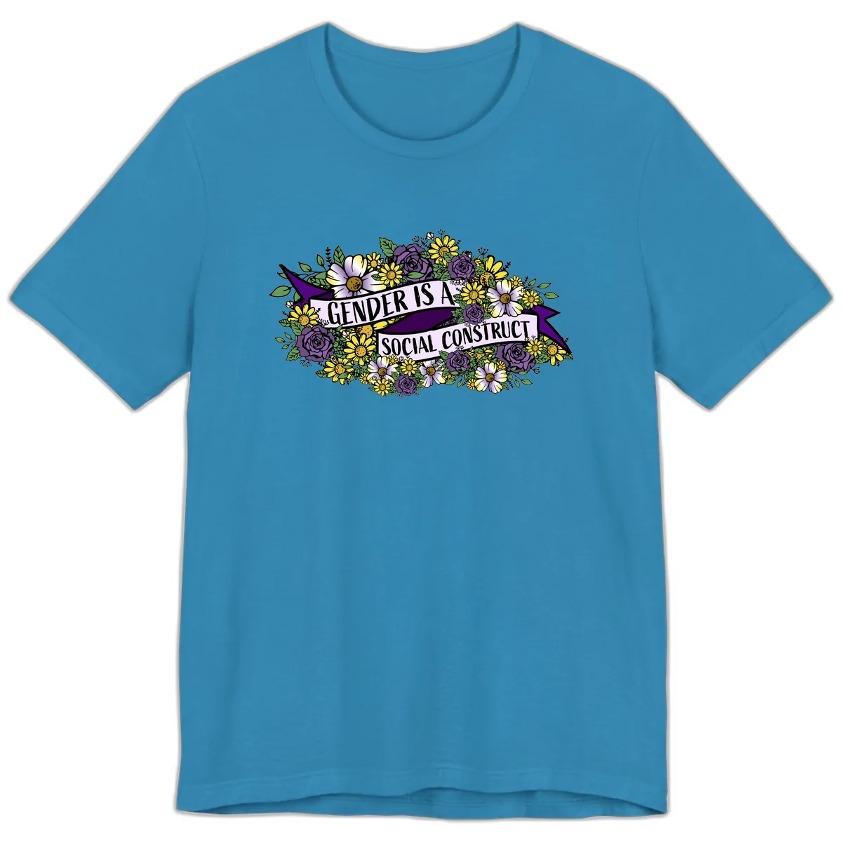 Gender Is A Social Construct Premium T-Shirt in Aqua