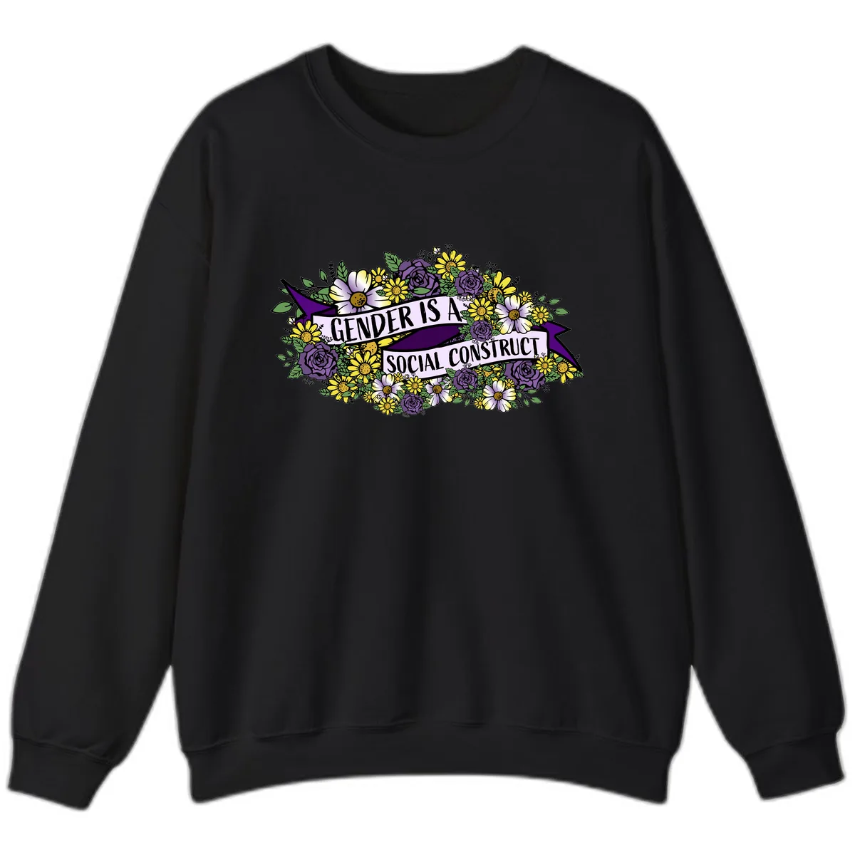 Gender Is A Social Construct Sweatshirt in Black
