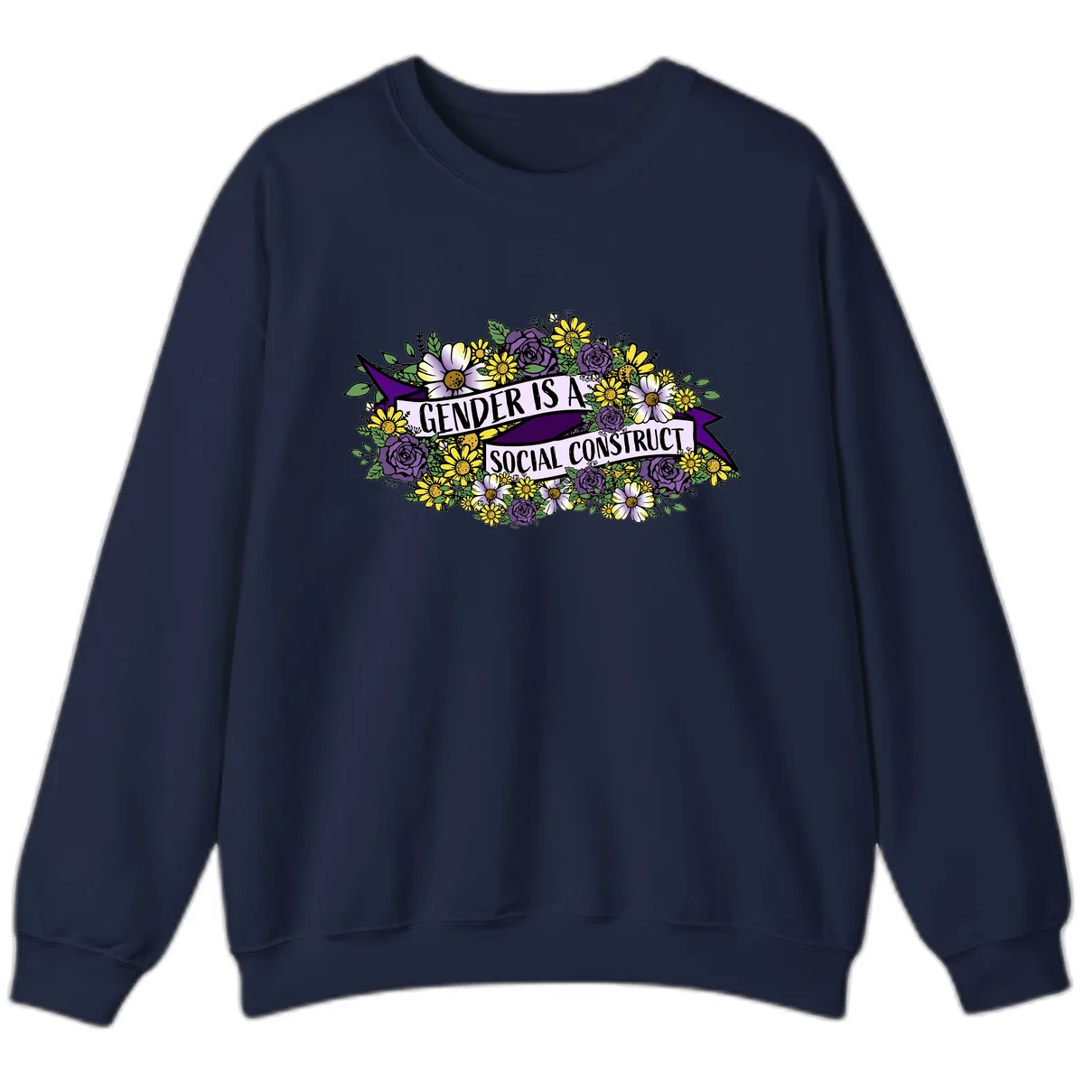 Gender Is A Social Construct Sweatshirt in Navy
