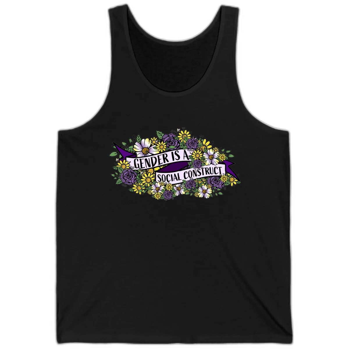 Gender Is A Social Construct Tank in Black