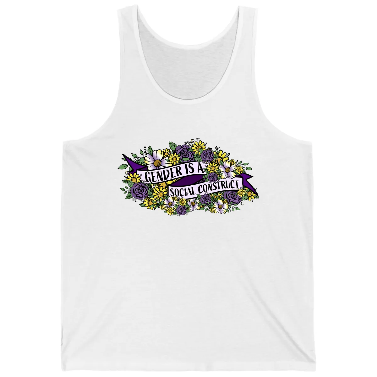 Gender Is A Social Construct Tank in White