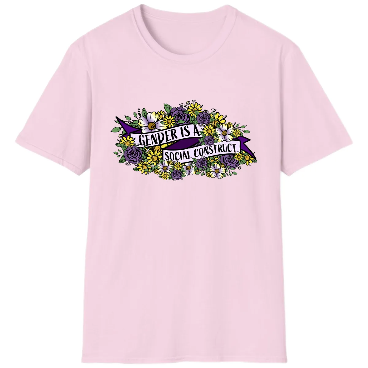 Gender Is A Social Construct T-Shirt in Light Pink
