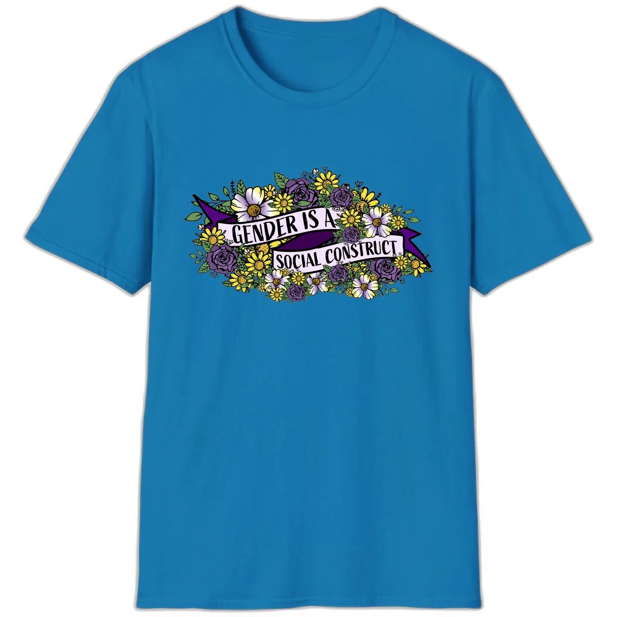 Gender Is A Social Construct T-Shirt in Sapphire