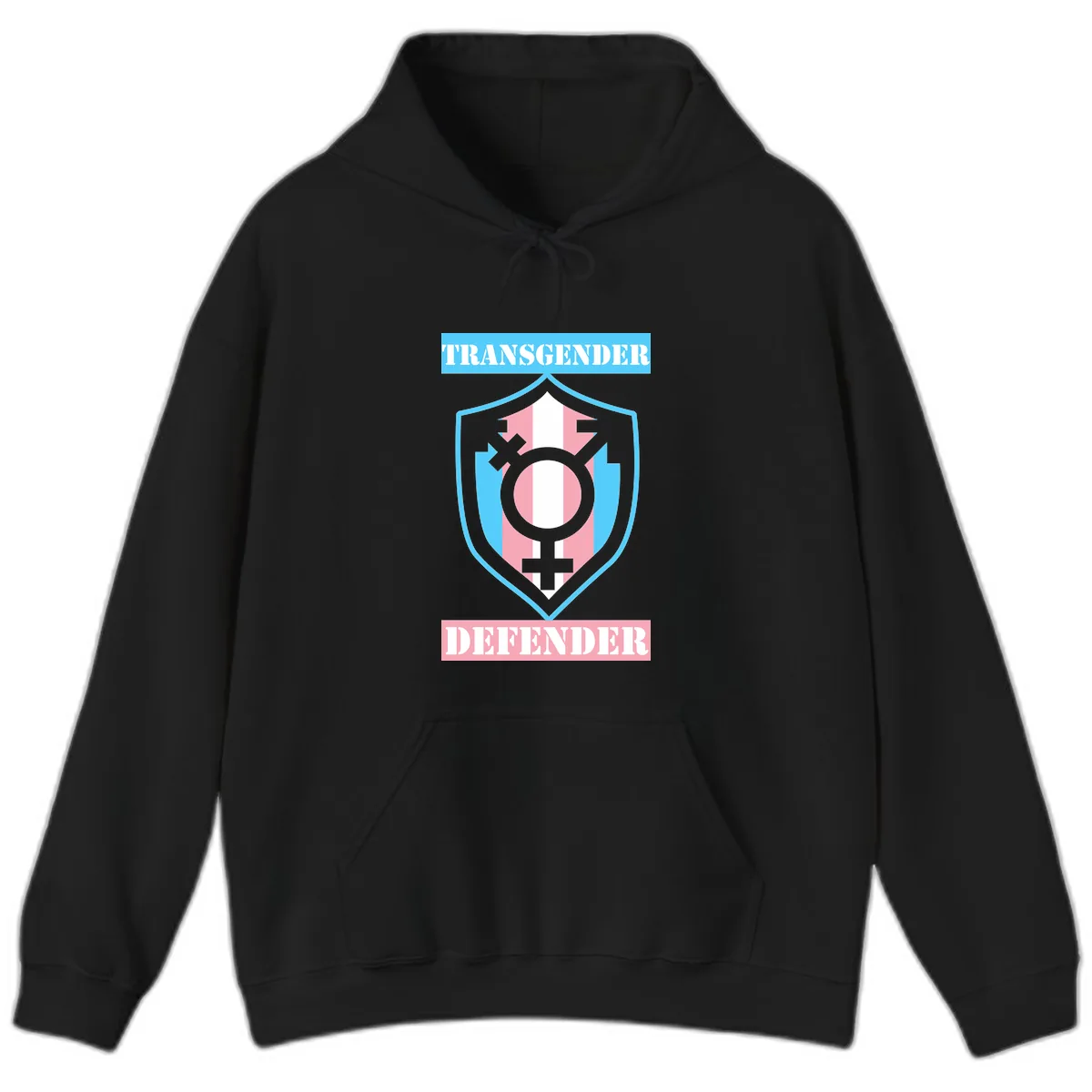 Transgender Defender Shield Hoodie in Black