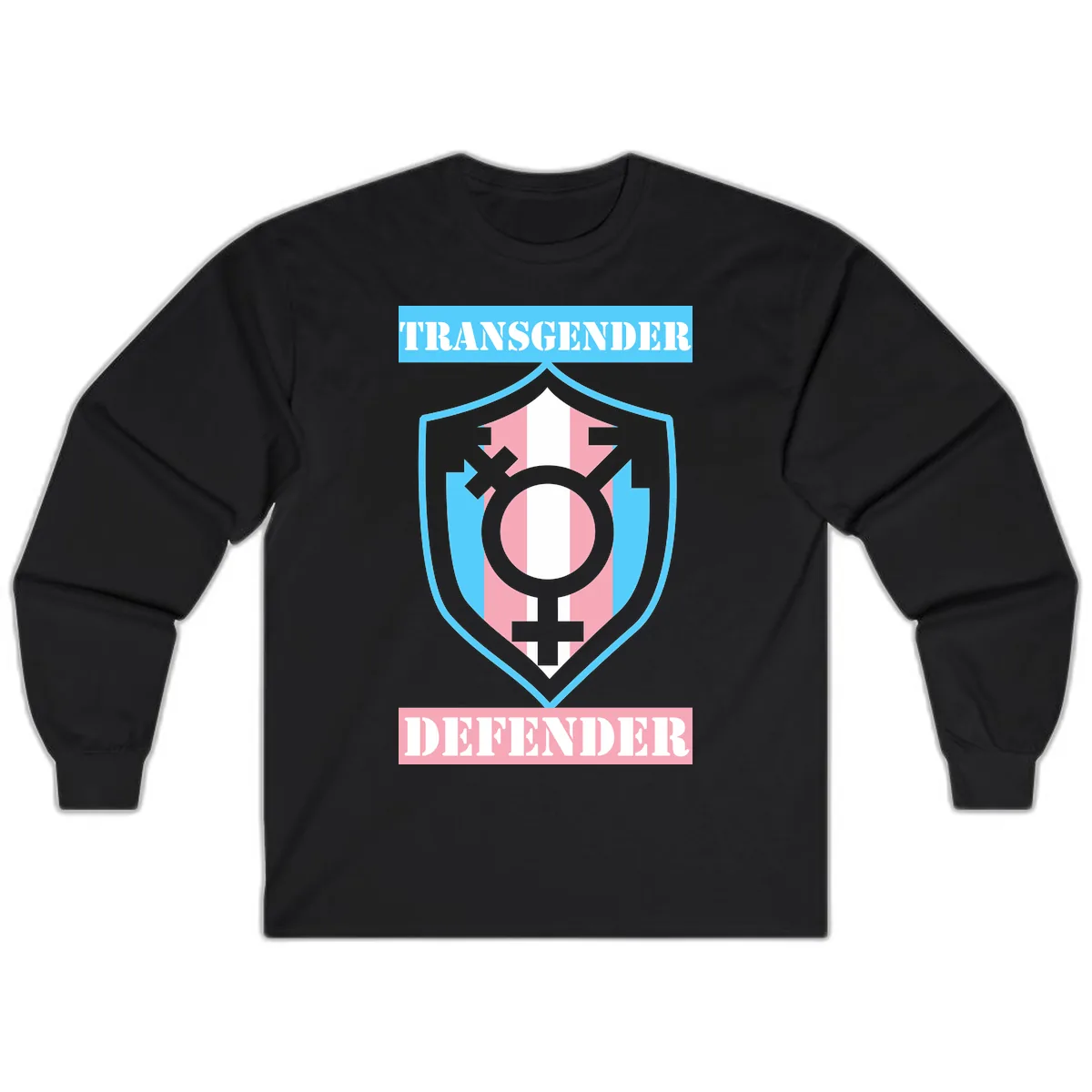 Transgender Defender Shield Long Sleeve in Black