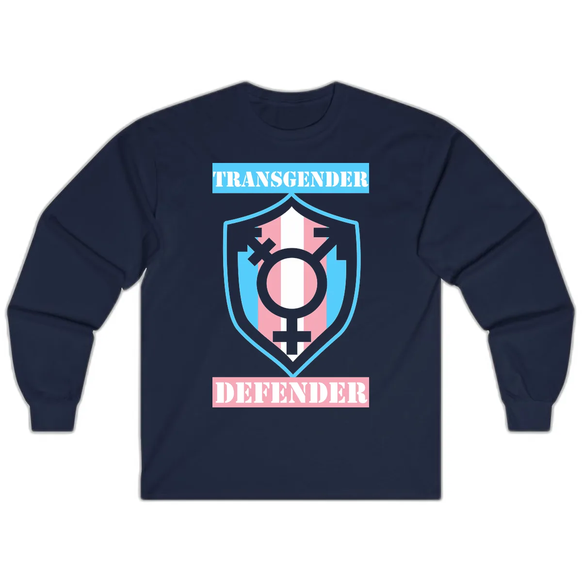 Transgender Defender Shield Long Sleeve in Navy
