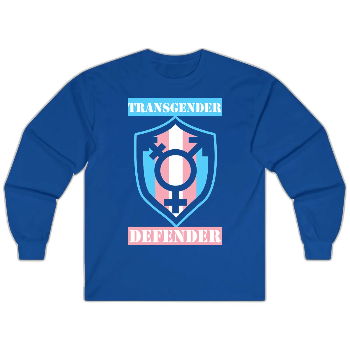 Transgender Defender Shield Long Sleeve in Royal