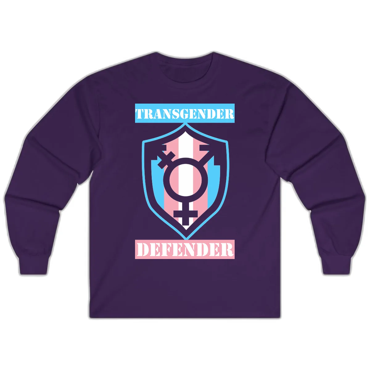Transgender Defender Shield Long Sleeve in Purple