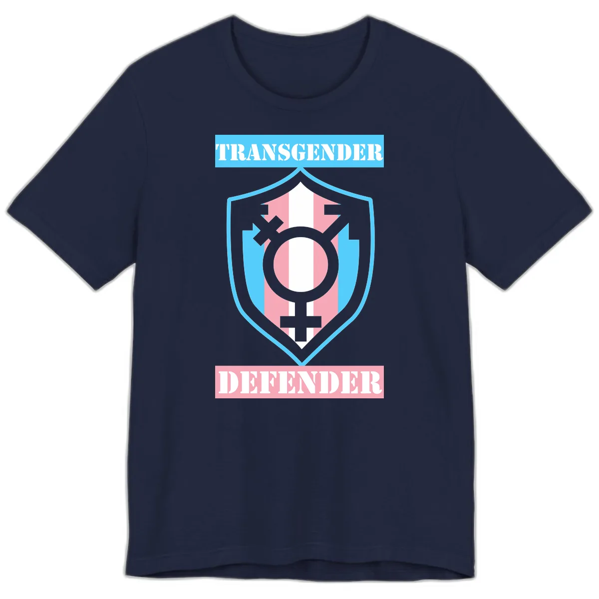 Transgender Defender Shield Premium T-Shirt in Navy