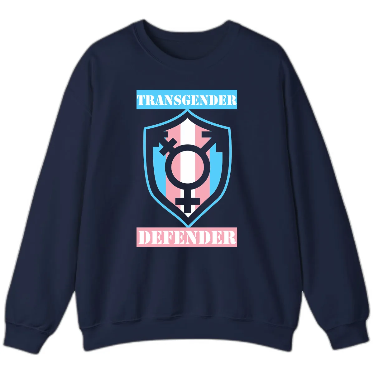 Transgender Defender Shield Sweatshirt in Navy