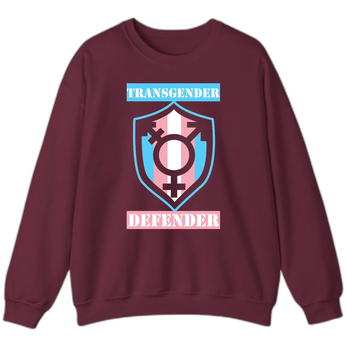 Transgender Defender Shield Sweatshirt in Maroon