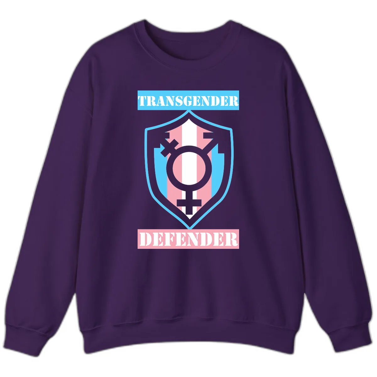 Transgender Defender Shield Sweatshirt in Purple