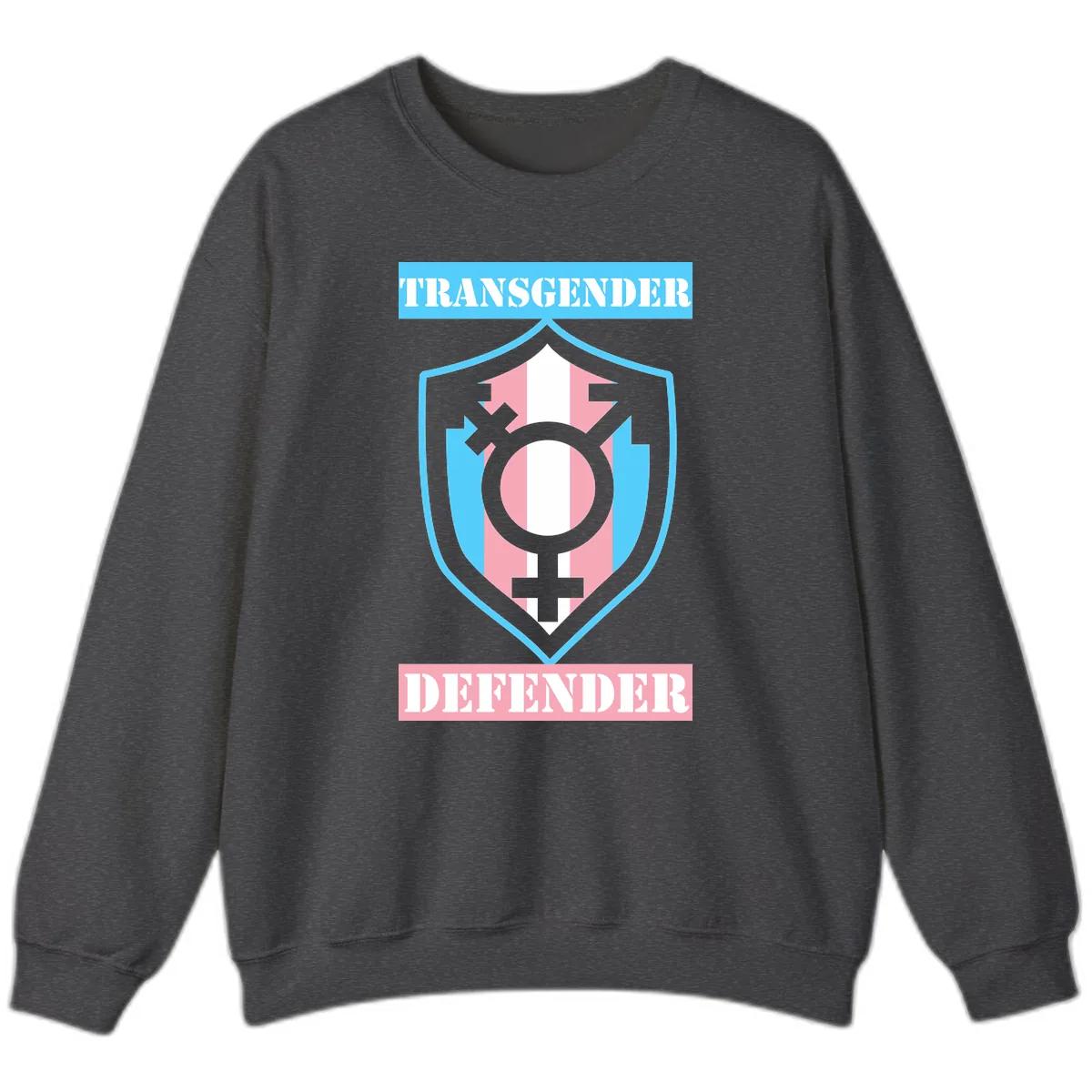 Transgender Defender Shield Sweatshirt in Dark Heather
