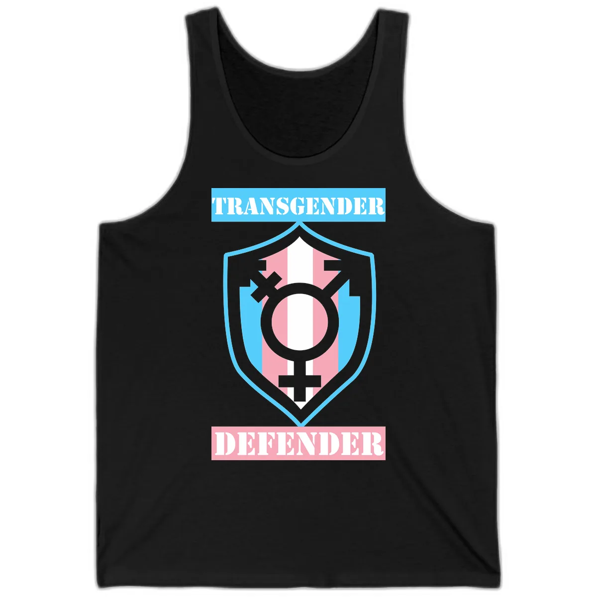 Transgender Defender Shield Tank in Black