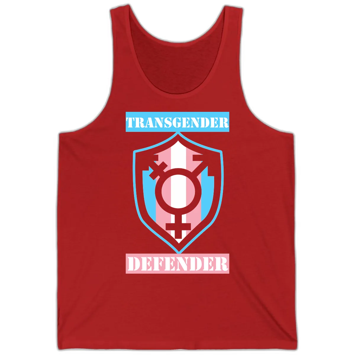 Transgender Defender Shield Tank in Red