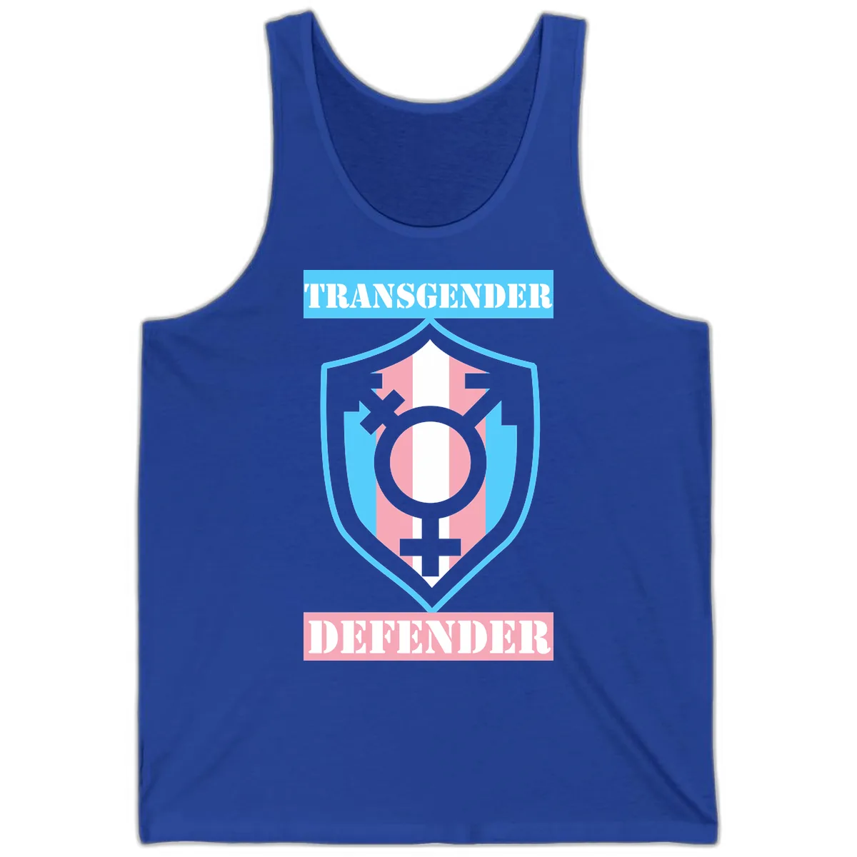 Transgender Defender Shield Tank in True Royal
