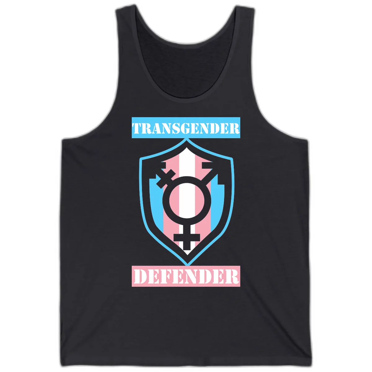 Transgender Defender Shield Tank in Dark Grey