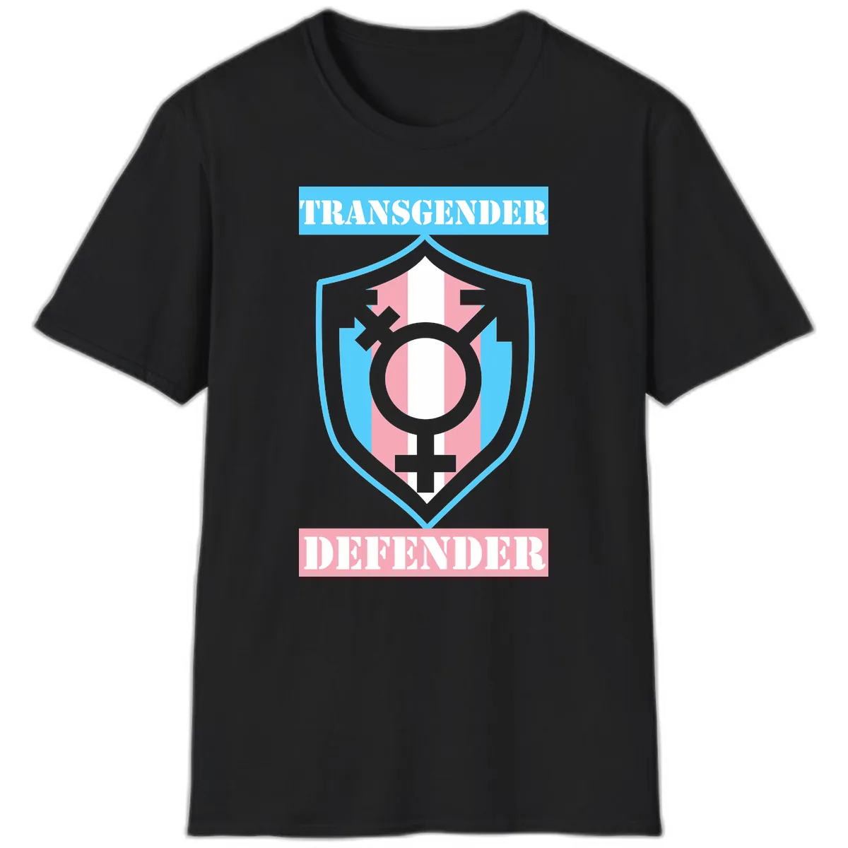 Transgender Defender Shield T-Shirt in Black