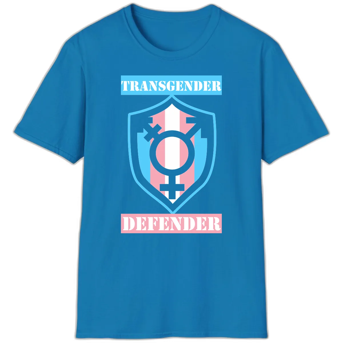 Transgender Defender Shield T-Shirt in Sapphire