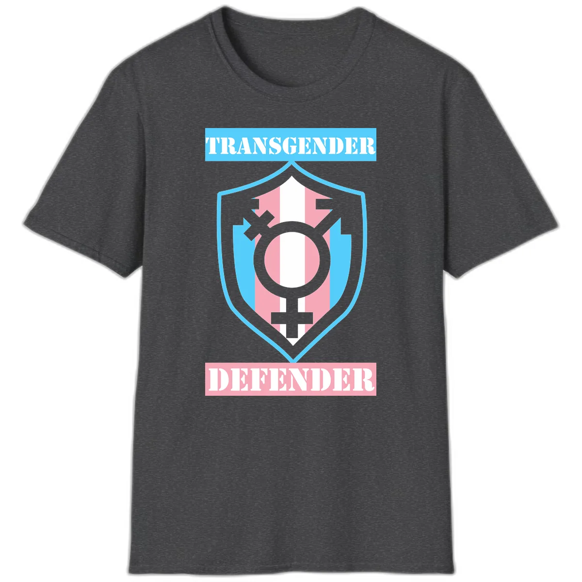 Transgender Defender Shield T-Shirt in Dark Heather