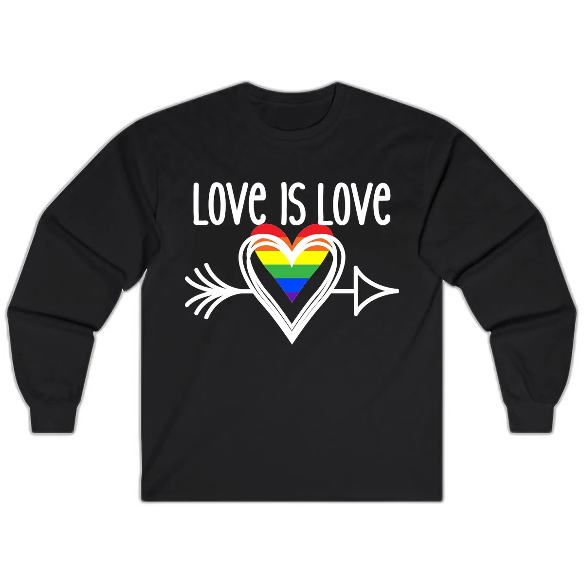 Love Is Love Pride Heart Long Sleeve in Black
