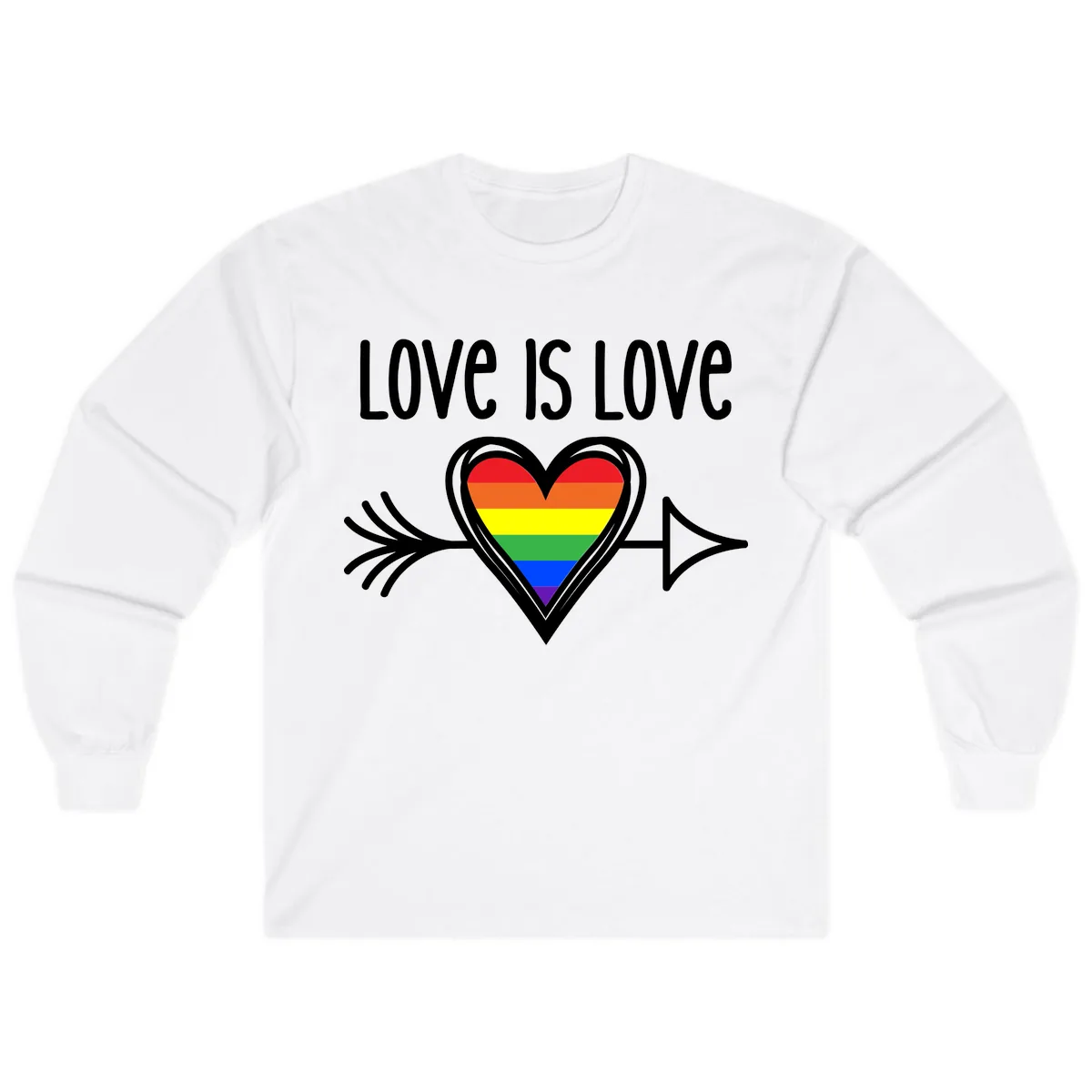 Love Is Love Pride Heart Long Sleeve in White