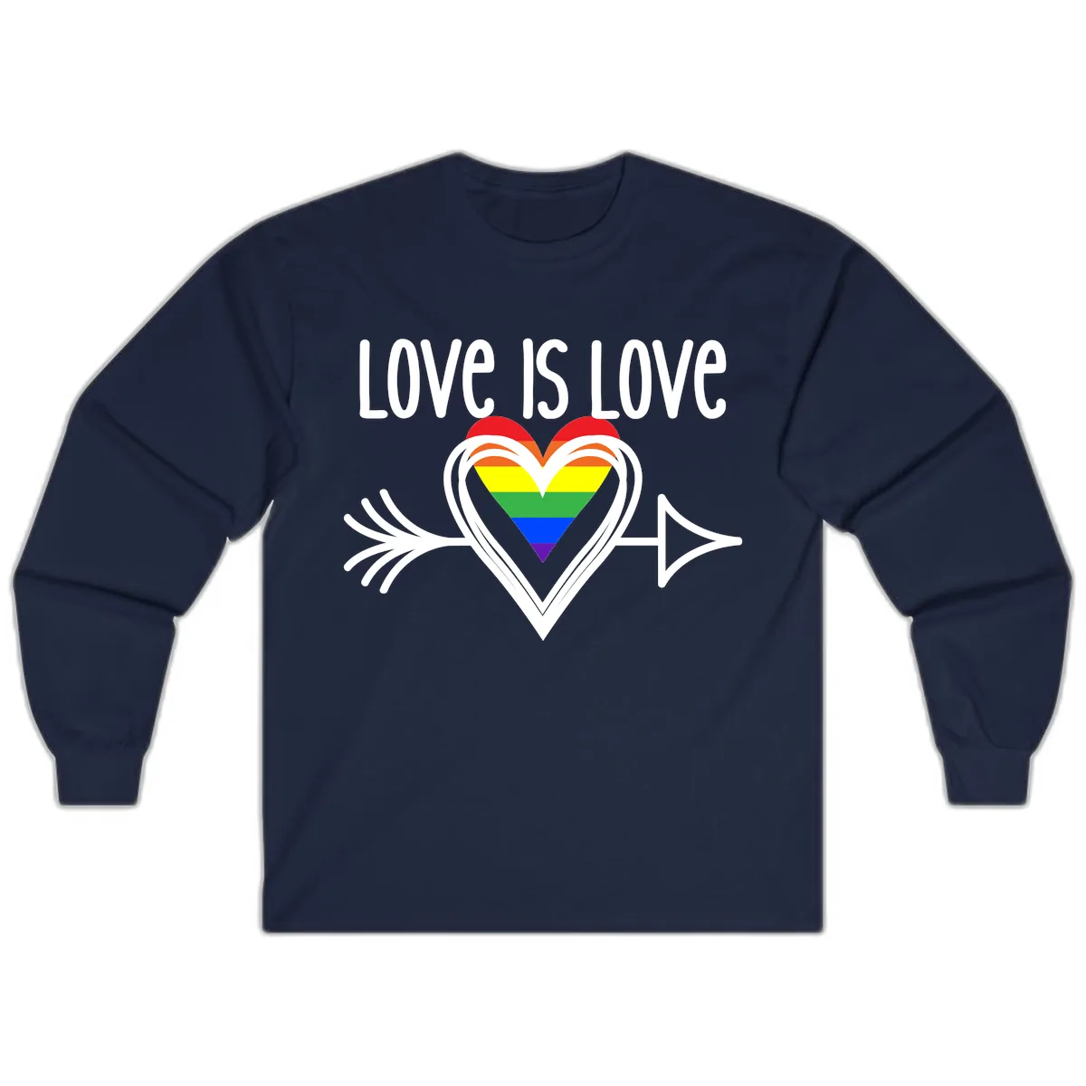 Love Is Love Pride Heart Long Sleeve in Navy