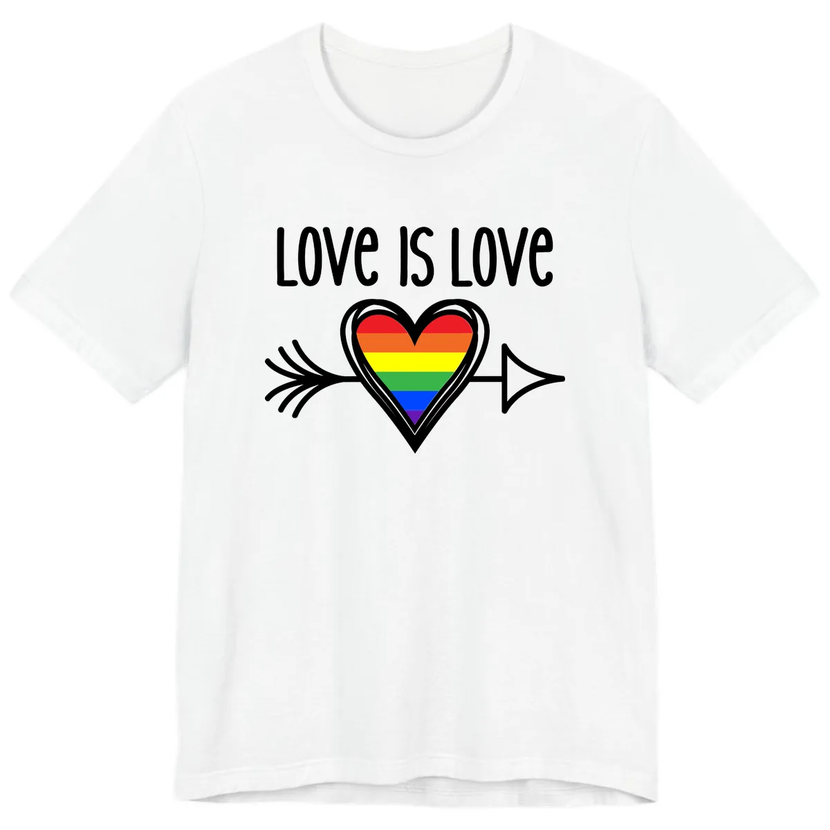 Love Is Love Pride Heart Premium T-Shirt in White