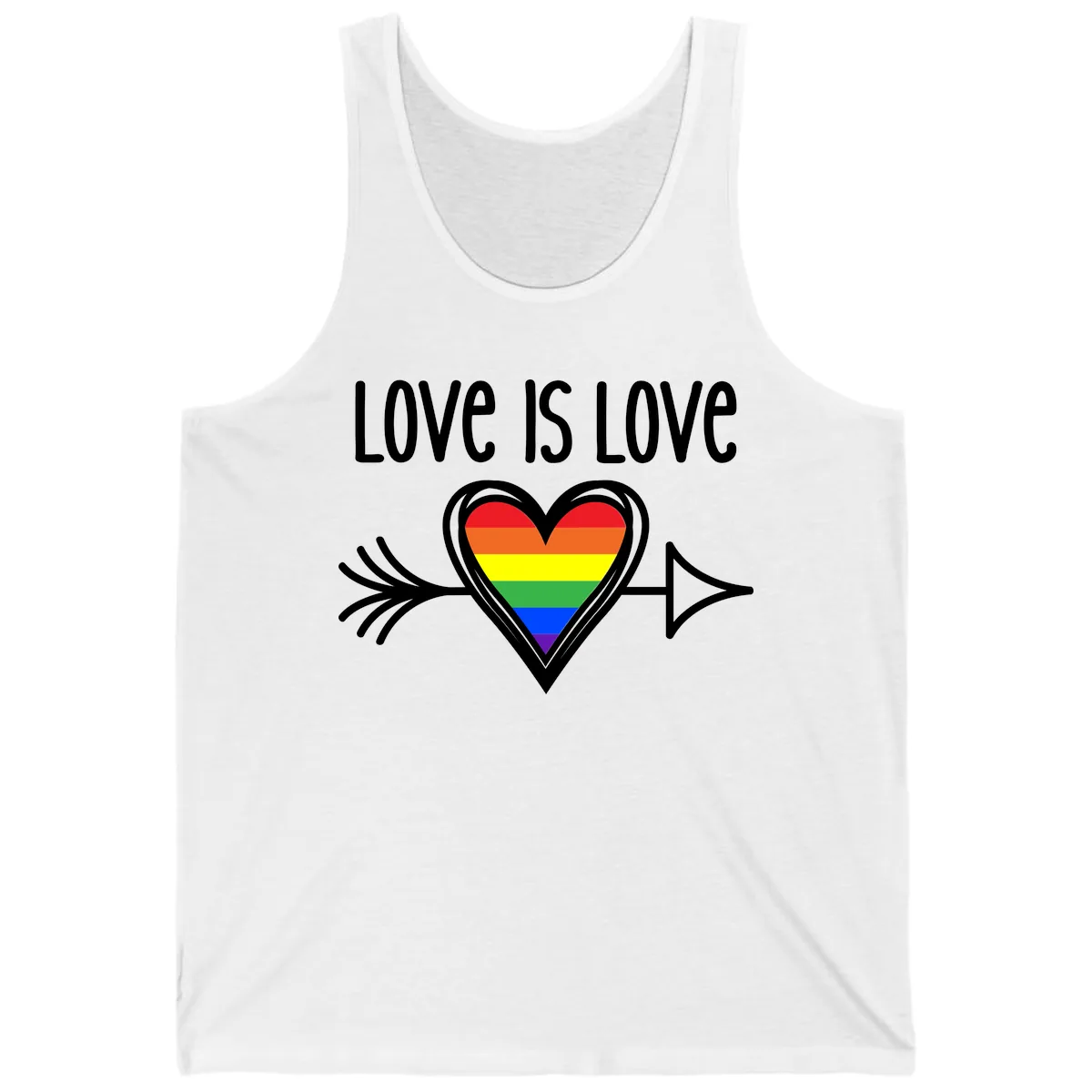 Love Is Love Pride Heart Tank in White