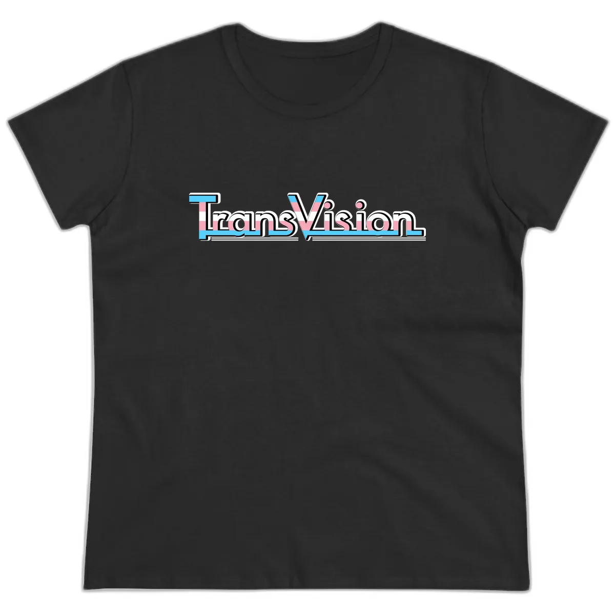 TransVision Pride Design Ladies Tee in Black