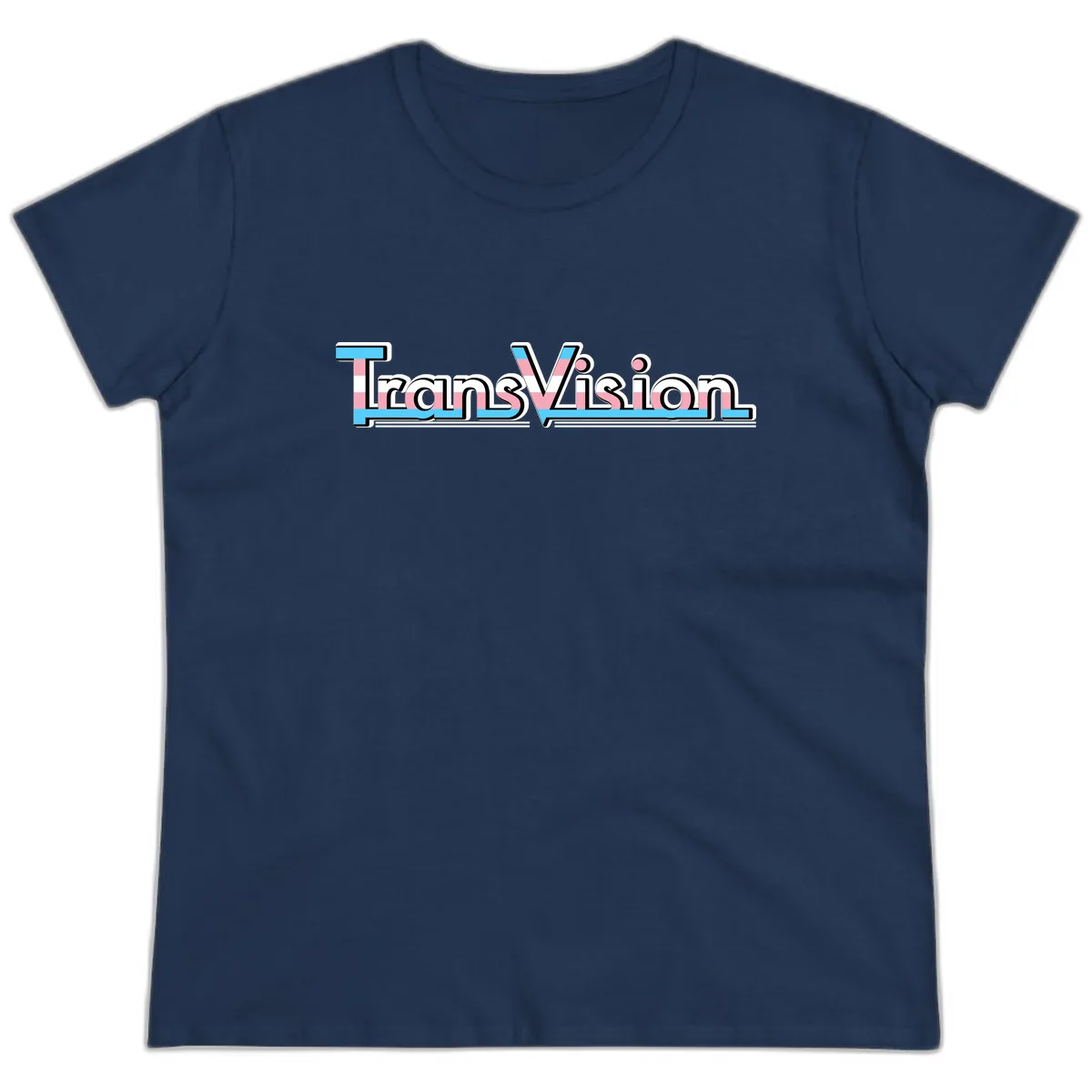 TransVision Pride Design Ladies Tee in Navy