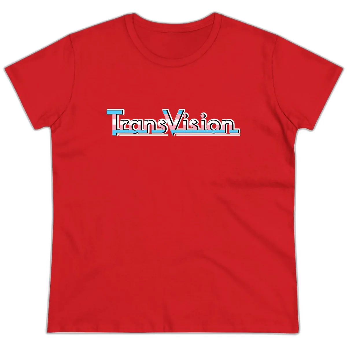 TransVision Pride Design Ladies Tee in Red