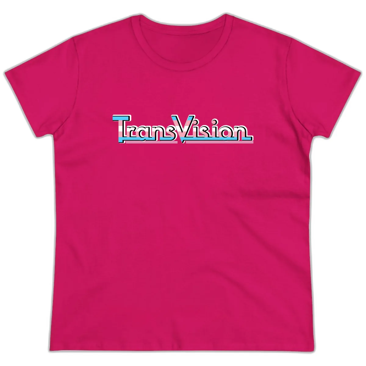 TransVision Pride Design Ladies Tee in Heliconia