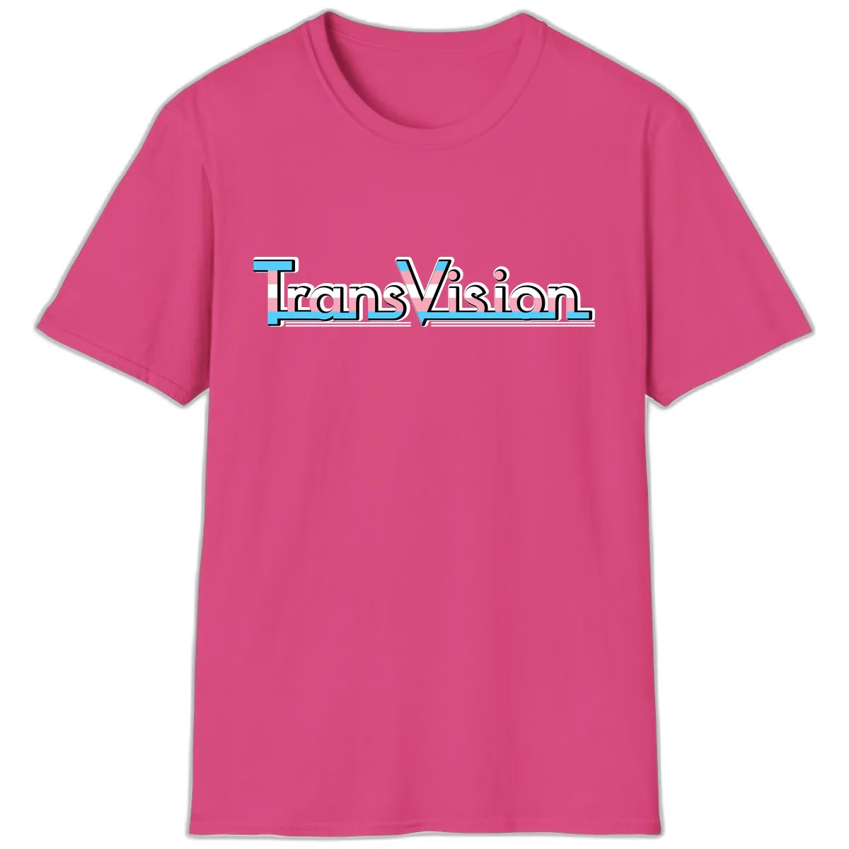 TransVision Pride Design T-Shirt in Heliconia