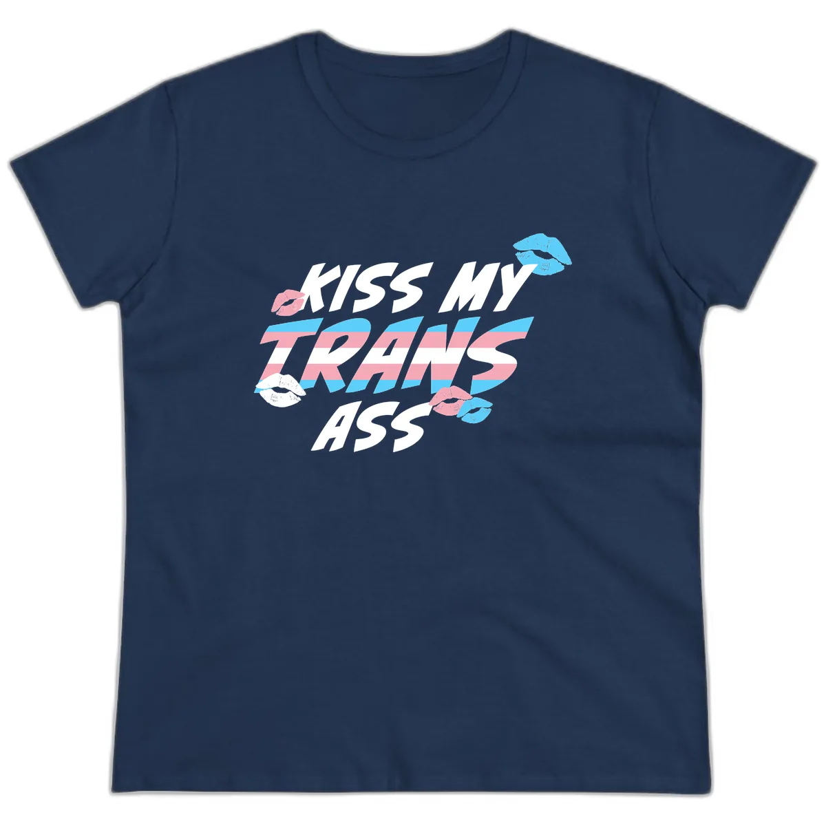 Kiss My Trips Ladies Tee in Navy
