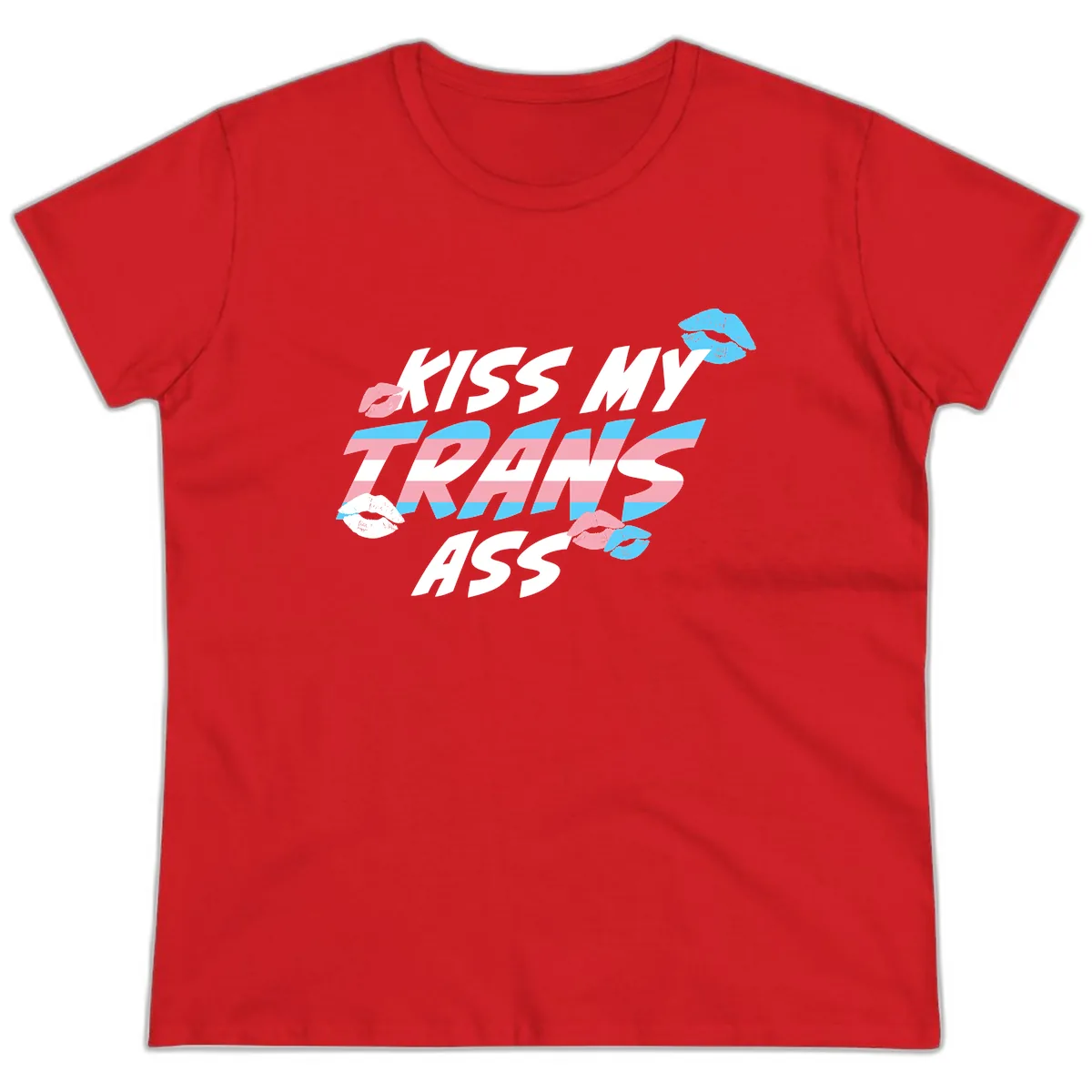 Kiss My Trips Ladies Tee in Red