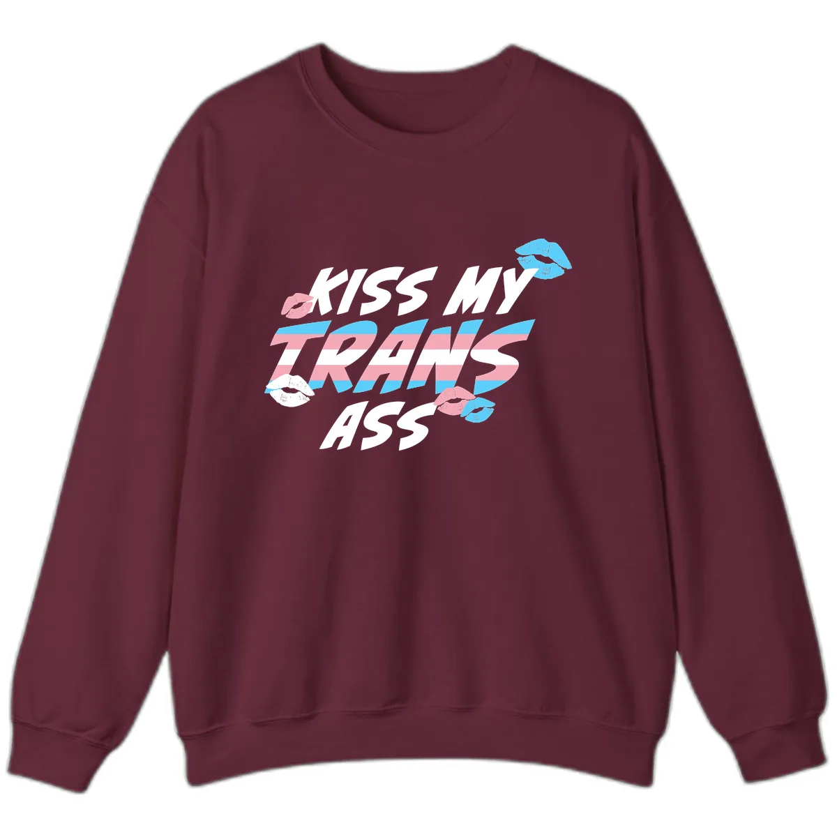 Kiss My Trips Sweatshirt in Maroon